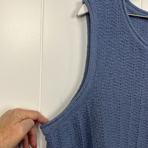 Soft Surroundings Womens Coastal Sweater 2X Blue Pullover Texture Knit Classic - Picture 3 of 13